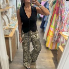 Leopard/ Animal Print Pants In Size Large. 100% Cotton. New With Tags. Animal Print Pants, Print Pants, Colored Pants, Leopard Animal, Pants Color, Flare Jeans, Animal Print, Wide Leg, Women Jeans