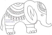 an elephant is drawn in the shape of a paper cutout with beads on it's trunk