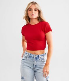 Freshwear Ribbed Stretch Top - Red XS/S, Women's Tomatopuree Twisted back cropped top Bust measures 27 on size XS/S Body length 15 on size XS/S Can be styled multiple ways. 92% Nylon 8% Spandex. Machine wash cold water with like colors. Gentle cycle. Reshape lay flat to dry. Do not bleach. Low iron if needed.. Measurements: Bust -Fullest part of bust with arms at sides. Waist -Circumference of natural waist: above belly button below rib cage. Hips -Standing with feet together fullest part of hip Stretch Top, Waist Circumference, Top For Women, Women Shirts Blouse, Rib Cage, Low Iron, Shirts Blouses, Women's Shirts, Cropped Top