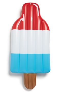 an inflatable red, white and blue popsicle