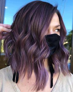 Angelic Hair, Purple Brown Hair, Lavender Hair Colors, Purple Balayage, Highlights For Dark Brown Hair, Lavender Hair