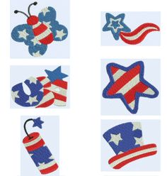 an image of patriotic items in the shape of stars and stripes