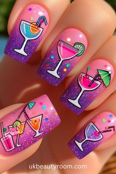 Bright nails are colorful and eye-catching, perfect for adding a pop of excitement to any look.  They are also a great choice for summer!  This post contains 39 ideas for bright nails, including: simple, cute, inspo, classy, elegant, fun, funky, edgy, neon, ideas, art, summer, designs, acrylic, short, for spring, almond. Bright Nail Colors, Neon Blue Nails, Neon Ideas, June Nails, Summer Nail Colors, Summer Designs, Daisy Nails, Cute Nail Art Designs, Nail Pops