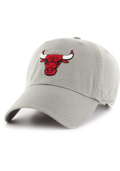 This Chicago Bulls Grey Adjustable Hat features a front embroidered team logo on a cotton unstructured crown with pre-curved visor and adjustable visor. 47 Clean Up, Front embroidered team logo, Side '47 embroidery, Garment washed cotton, Relaxed, dad hat style, Fit: True to Size, Cotton, Wipe clean with cloth or cleaning kit, 4 Ears That Stick Out, Neutral Hats, Hat Style, Quality Hats, Retro Logo, 47 Brand, Cool Hats, Cleaning Kit, Chicago Bulls