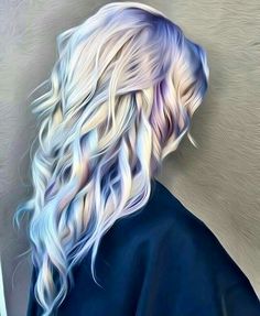 Purple and white hair Platinový Blond, Watercolour Hair, Holographic Hair, Opal Hair, Bold Hair Color, Nails Blue, Ideas Nails, Nail Nail