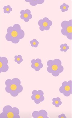 purple and yellow flowers on a pink background