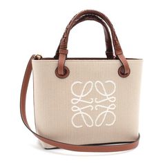 Loewe Tote Bag Jacquard Calf Leather Ecru Tan Anagram Handbag Shoulder Bag Beige Brown Size (W)22(H)19(D)8cm Strap Approx.104cm Beige Top Handle Bag With Embroidered Logo, Designer Beige Shoulder Bag With Embroidered Logo, Beige Shoulder Bag With Embroidered Logo And Double Handle, Elegant Top Handle Shoulder Bag With Embroidered Logo, Elegant Double Handle Bag With Embroidered Logo, Luxury Beige Shoulder Bag With Embroidered Logo, Chic Beige Bag With Embroidered Logo, Beige Tote Bag With Embroidered Logo, White Bags With Embroidered Logo And Double Handle