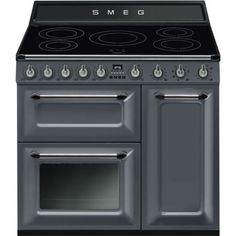 a black stove top oven with two burners and one door on the front side