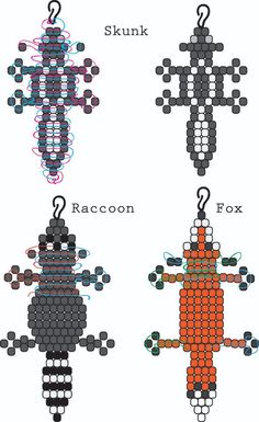 three different types of cross stitchs are shown in the same color and size as each other