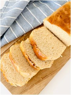 sliced loaf of bread on a cutting board