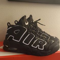 For Sale: 1 Pair Of Lightly Used Nike Aire More Uptempo Gs Black/White In Size 6.5y.Paid Close To $270 For Them,First $150 Takes Them. Nike Air More Uptempo, Nike Air More, Shoes Nike Air, Kids Nike, Shoes Nike, Black Nikes, Kids Shoes, White Black, Nike Air