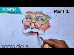 a drawing of santa claus on paper with the title, how to draw santa claus