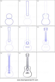 how to draw an ukulele guitar step by step drawing instructions for beginners