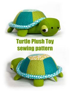 the turtle plush toy sewing pattern is easy to sew