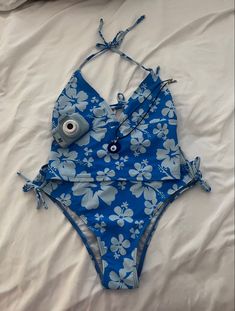 Hibiscus Bathing Suit, Coconut Girl Bathing Suit, Cute Tankini Bathing Suits, 90s Bathing Suit, Blue Bathing Suits, Y2k Tankini, Tankini Aesthetic, Flower Swimsuit