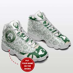 Milwaukee Bucks Custom Name Air Jordan 13 Sneakers, Best Gift For Men And Women Anime Sneakers, Linen Interior, Milwaukee Bucks, Jordan 13, Gift For Men, Best Gift, Mesh Fabric, Milwaukee, Custom Name