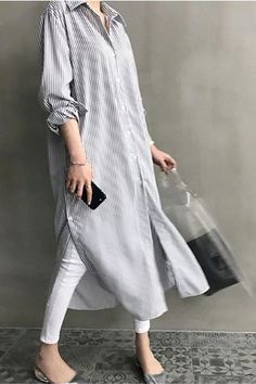 Shirt Maxi Dress, Hooded Sweatshirt Dress, Loose Dresses, Estilo Hippie, Loose Shirt, Mode Casual, Korean Casual, Dress 2024, Summer Vintage