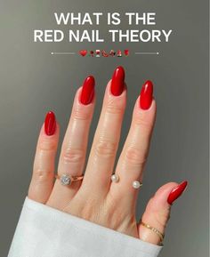 Red Professional Nails, Nail Ideas 2024 Fall, Red Nails September, My Nails But Better Manicure, Red Nails Minimalist Design, Red Nails For A Wedding, What Colour Nails Should I Get, Red Nails With Sparkle Accent Nail, Red Nails With Gold Accent Nail