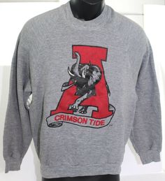 Vintage Alabama Crimson Tide Gray Sportswear Sweatshirt Size Large Made in USA Vintage Alabama Crimson Tide Gray Sportswear Sweatshirt Size Large Made in USA Vintage Alabama Crimson Tide Gray Sportswear Sweatshirt Size Large Made in USA Vintage Alabama Crimson Tide Gray Sportswear Sweatshirt Size Large Made in USA Adult Unisex Sweatshirt Vintage Alabama Crimson Tide Adult Unisex Long Sleeve Crimson/Gray Sweatshirt  Size L Made in USA(Printed Letters/Graphics) 1970s to 1980s era vi Varsity Long Sleeve Sports T-shirt, Sports Season Logo Print Sweatshirt, Logo Print Sweatshirt For Sports Season, Logo Print Sportswear Sweatshirt For Sports Season, College Sports Season Sweatshirt With Logo Print, College Sweatshirt With Logo Print For Sports Season, Long Sleeve College Sweats With Logo Print, Sports Fan Apparel Sweater With Crew Neck, Crew Neck Sweats With Logo Print For College