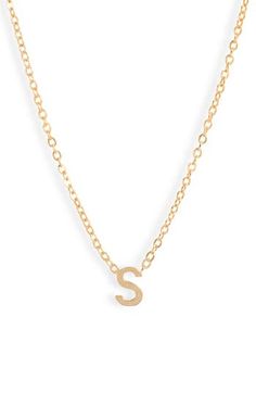 Personalize your stack with this layering-friendly necklace centered with a dainty pendant of your favorite initial filled with 14-karat yellow gold. 16" length 14k-gold fill Made in the USA S Initial, Gold Initial Necklace, Dainty Pendant, Initial Pendant Necklace, Gold Initial, Initial Pendant, Initial Necklace, On Set, Christmas List