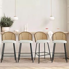 Jules Set Of 4 Mesh Rattan Backrest Counter Stools With Back, Armless Upholstered Bouclé Fabric And Black Metal Base-maison Boucle : Target Rattan Counter Stools, Counter Stools With Backs, Curved Chair, Oversized Furniture, Stools With Backs, Wholesale Furniture, Counter Height Bar Stools, Kitchen Stools, Kitchen Bar Stools