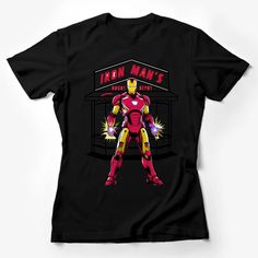 Iron Man's Donut Depot Graphic T-Shirt, Superhero Fan Art, Unique Marvel Inspired Tee, Bold Colorful Design Female T-Shirt Custom graphic T-Shirt.Customize your color Superhero Cartoon Print Crew Neck T-shirt, Superhero Graphic T-shirt With Short Sleeves, Superhero Graphic Print Tops, Superhero Graphic Crew Neck Top, Superhero Crew Neck Pre-shrunk T-shirt, Superhero Crew Neck Top With Graphic Print, Superhero Graphic Print Crew Neck T-shirt, Superhero Graphic Print Crew Neck Top, Superhero Cartoon Print Crew Neck Top