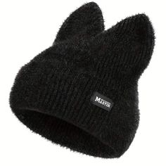 Meow! This Soft Fuzzy Yarn Knit Beanie Is Adorable! Black In Color, It Features Cute Kitty Cat Ears Up Top. Brand New! No Tags. Poshmark Doesn’t Offer An Option To Choose New With No Tags. *Comes From A Smoke Free Home Knitted Cat Beanie, White Beach Hat, Casual Beanie With Cat Ears, Beanie Cat Ears, Cute Black Beanie One Size, Cat Ears Beanie, Black Cat Beanie, Breton Hat, Bunny Beanie