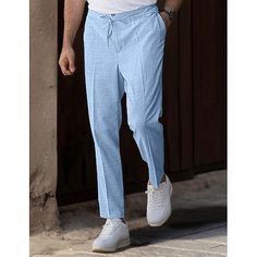 Season:Spring  Summer; Fabric:Linen Cotton Blend; Gender:Men's; Style:Basic,Fashion; Occasion:Holiday,Daily,Casual; Fit Type:Regular Fit; Function:Breathable,Comfort; Waistline:Mid Waist; Pattern:Plain; Design:Front Pocket,Straight Leg; Pants Type:Trousers,Linen Pants,Summer Pants; Fly Type:Button; Front page:FF; Listing Date:05/29/2024; Pants Length:Ankle-Length Trousers Linen, Mens Linen Pants, Basic Fashion, Street Fashion Men Streetwear, Men Streetwear, Pants Summer, Mens Linen, Style Basic, Summer Pants