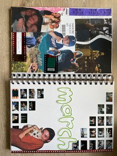 a spiral notebook with photos and words on the cover that says welcome to me in green