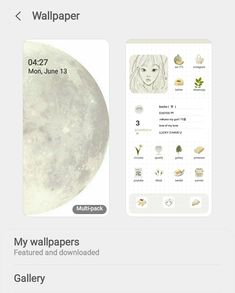 the wallpaper app is open and showing images