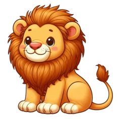 a cartoon lion sitting down with its eyes closed and one paw on it's chest