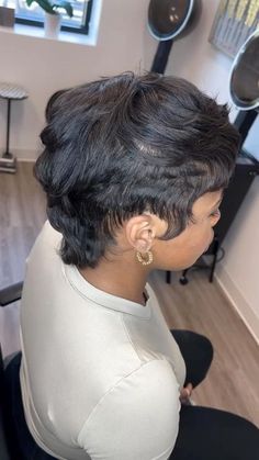 Mohawk Haircut For Black Women, Mowhak Hairstyle Black Women, Mowhak Hairstyle Female, Short Mohawk Hairstyles For Black Women, Mushroom Pixie Cut, Mohawk Pixie Haircut, Pixie Mohawk Black Women, Mushroom Cut Black Women, Pixie Hawk