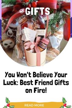 an advertisement for christmas gifts with the words, you won't believe your luck best friend