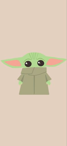 the child yoda from star wars is shown in this minimalistic poster, which features an image of baby yoda