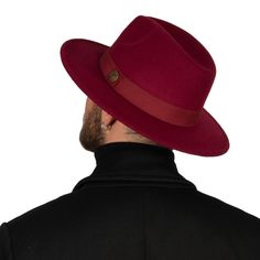 Our handmade winter fedora hats are chic and stylish accessories for every occasions.  They are classic accessories with their vintage styles for winter / fall day and night.  They are also great gift for her and for him.   They have internal drawstring for adjustable fit from 55 cm to 59 cm. Our faux felt fedoras are unisex and looks perfect for everyone.  Color : Burgundy  Brim size : 7 cm ( 2.75") Crown : 12.7 cm (5") Ribbon : 3 cm grosgrain ribbon You can brush with softly brush and wipe wit Classic Burgundy Hat With Flat Brim, Classic Burgundy Hat With Curved Brim, Winter Burgundy Short Brim Hat, Classic Fedora Costume Hat For Winter, Classic Burgundy Hats For Winter, Adjustable Winter Felt Hat Flat Cap, Burgundy Short Brim Hat For Fall, Adjustable Felt Flat Cap For Winter, Adjustable Winter Felt Flat Cap