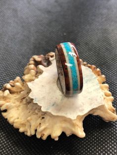 Adjustable Turquoise Ring With Inlay For Gift, Artisan Brown Inlay Jewelry, Unique Brown Jewelry With Inlay, Deer Antler Crafts, Antler Carving, Antler Crafts, Ring Cuts, Antler Ring, Bone Horn