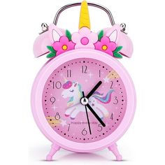 Unicorn Gifts for GirlsTCJJ girls alarm clock is designed with cute unicorns, high quality and perfect size. Unicorn patterns imply imagination, creativity and hope, not only practical but also beautiful, the pink appearance is very popular with little girls, satisfy their girly heart. The pink alarm clock is the best gift for your little princess on Christmas/Halloween/Birthday/Back to School. Simple operation: alarm clock for girls requires 1 AA battery (not included). Time setting and alarm s Pink Alarm Clock, Pink Clock, Cute Alarm Clock, Pink Clocks, Shelf Bedroom, Kids Alarm Clock, Cars Birthday Party Disney, Kids Desk, Clock For Kids