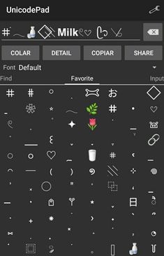 an iphone screen with various symbols and icons on the phone's keyboard, including flowers