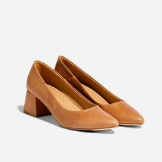 Fiorela Go-To Mid Heel Caramel Dress Shoe, Sneaker Heels, Mid Heel, Leather Care, Slip On Sneakers, Leather Working, Pump Shoes, Types Of Shoes, Women's Pumps