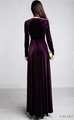 Lasaky - Velvet Maxi Dress: Long Sleeve, High Waist, and Elegant Flared Skirt for Formal Events and Performances Velvet Ball Gown, Dresses For Formal Events, High Waist Maxi Dress, Velvet Evening Gown, Blue Party Dress, Plus Size Party Dresses, Velvet Maxi, Velvet Maxi Dress, Minimalist Dresses