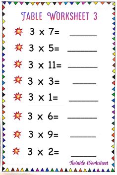 the table worksheet is filled with three times and two numbers to make it easier for