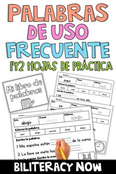 the spanish language worksheet for children to learn how to read and write with pictures