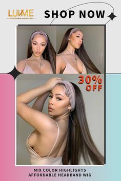 Another game-changer glueless wig, truly lazy girls & beginner-friendly!😘 Code "HEADBAND30" to get 30% OFF!! Color Highlights, Glueless Wig