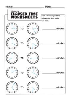 worksheet for telling time to the hour