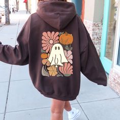 Get into the spooky season with our Boho Ghost And Pumpkin Hoodie, The perfect oversized hoodie for Halloween Lovers Available in a range of sizes to ensure the perfect fit. Please refer to our size chart for accurate measurements. Returns Unfortunately due to its custom made to order procedure, we are unable to offer returns, do read the description and view all images before confirming your purchase, Thank you for supporting our small Etsy shop. If you have any questions or special requests, f Oversized Halloween Hoodie With Letter Print, Oversized Hoodie With Letter Print For Halloween, Oversized Halloween Hoodie With Graphic Print, Trendy Oversized Halloween Hoodie, Oversized Trendy Halloween Hoodie, Oversized Graphic Print Hoodie For Halloween, Trendy Oversized Hoodie For Halloween, Oversized Hoodie For Halloween, Oversized Hoodie Outerwear For Halloween