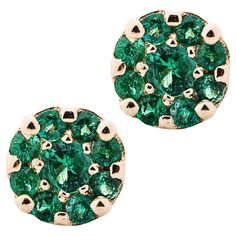 Alex Jona design collection, hand crafted in Italy, 18 karat yellow gold stud earrings set with 0.52 carats of emeralds. Alex Jona jewels stand out, not only for their special design and for the excellent quality of the gemstones, but also for the careful attention given to details during all the manufacturing process. Alex's passion for jewels flows in splendid pieces entirely hand-crafted according to the best goldsmith Italian tradition. This piece will arrive at your door beautifully gift wr Emerald Yellow Gold Diamond Earrings Fine Jewelry, Emerald Yellow Gold Diamond Earrings, Green Brilliant Cut Earrings For May Birthstone, Green Brilliant-cut Earrings For May Birthstone, Yellow Gold Emerald Diamond Earrings, Yellow Gold Diamond Earrings With Emerald, Gold Emerald Earrings With Brilliant Cut, Yellow Gold Emerald Birthstone Earrings, Gold Diamond Earrings For May Birthstone