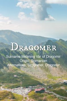 a book cover with the title'dragoner'in white on top of a mountain