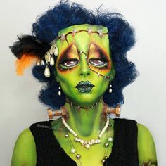 Frankenstein Monster Makeup, Zombie Glam Makeup, Pigeon Pie, Frankenstein Makeup, Monster High Makeup, Halloween Glam, Scar Wax, Beautiful Darkness, Monster Makeup