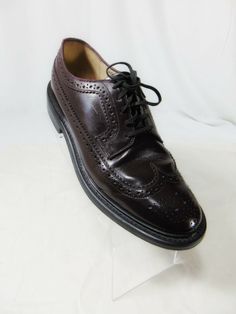 Sears Vintage 1960s Men's Shoes * True Vintage  * 1 1/8" Heel Height * Long Wing  * Brogue Styling Color- Burgundy Material- Leather  Size- Men's 9 EE Shows wear, scuffs. We Sanitize, Hand Clean and Polish/Detail all of our Pre-Owned shoes Dream Reference, 1970s Shoes, Character Challenge, 1930s Men, Random Character, Oc Board, Men's Dress Shoes, 50s Fashion, American Dream