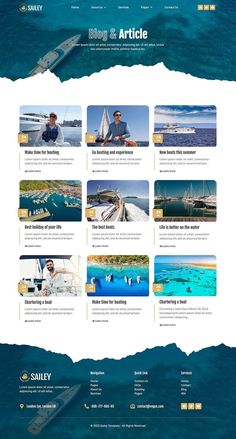 the website design for sailing company